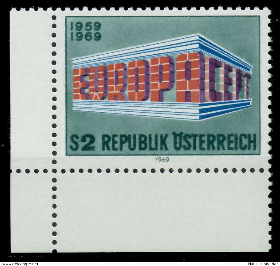 ÖSTERREICH 1969 Nr 1291 Postfrisch ECKE-ULI X9D1C2E - Unused Stamps