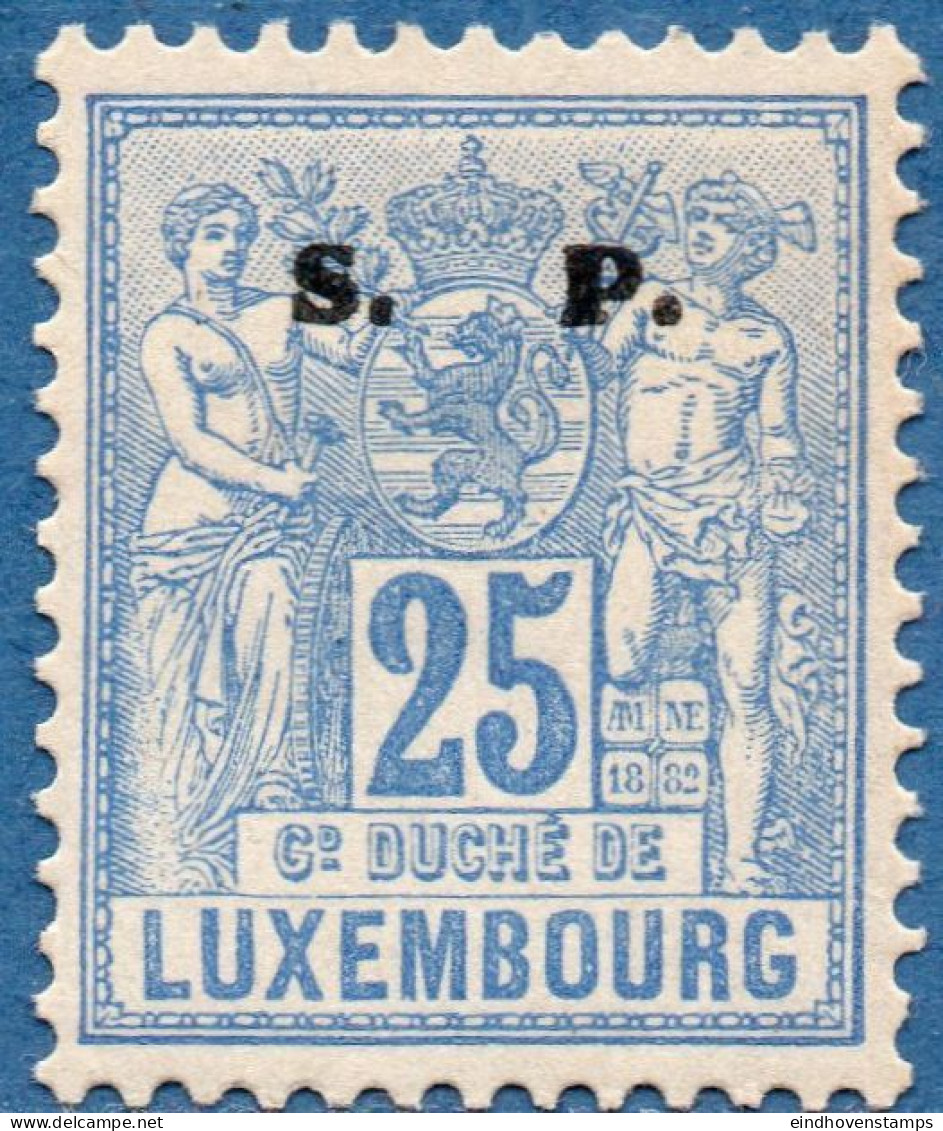Luxemburg Service 1882 25 C S.P. Overprint (perforated 12½) MH - Dienst