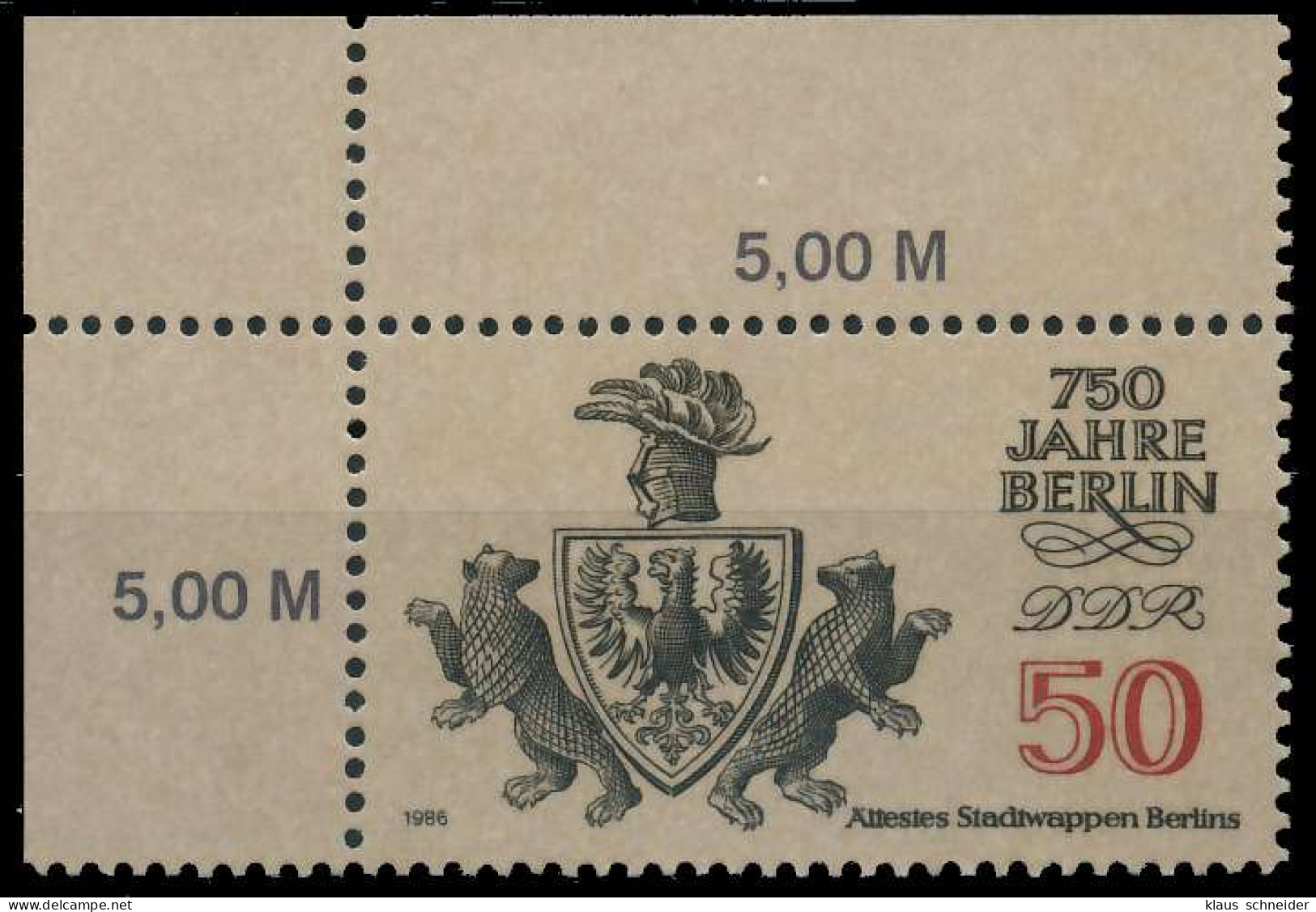 DDR 1986 Nr 3025 Postfrisch ECKE-OLI X0D277A - Unused Stamps