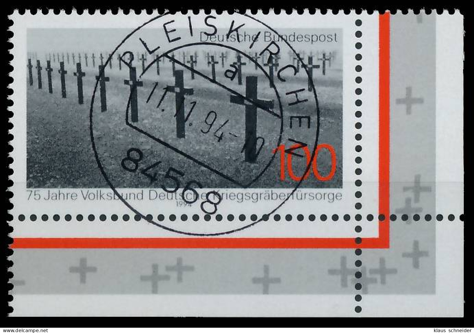 BRD BUND 1994 Nr 1768 Zentrisch Gestempelt ECKE-URE X56F242 - Oblitérés