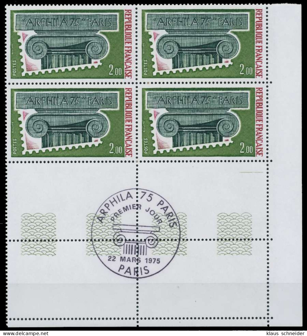 FRANKREICH 1975 Nr 1912Lu Postfrisch VIERERBLOCK ECKE-U X61EDCA - Nuevos