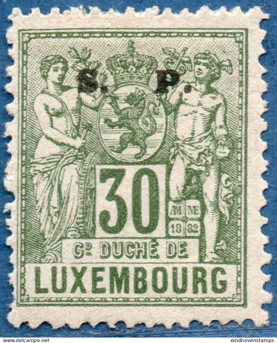 Luxemburg Service 1882 30 C S.P. Overprint (perforated 13½) Unused - Service