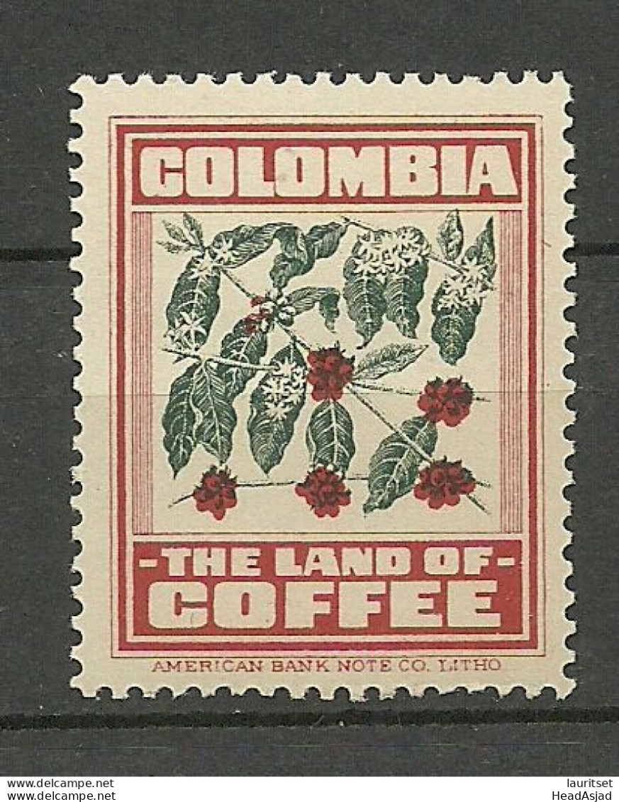 COLOMBIA - The Land Of Coffee Reklamemarke Advertising Stamp MNH - Colombie