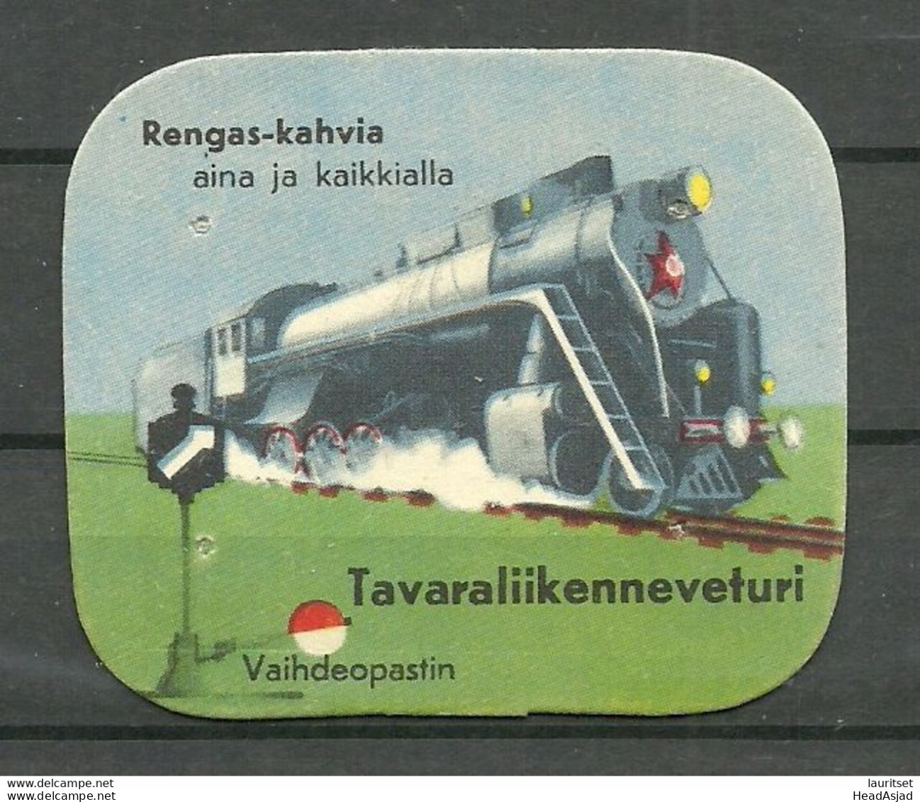 FINLAND Coffee Rengas- Kahvia Collection Card Train Der Zug Locomotive Advertising Reklame Sammelkarte - Autres & Non Classés