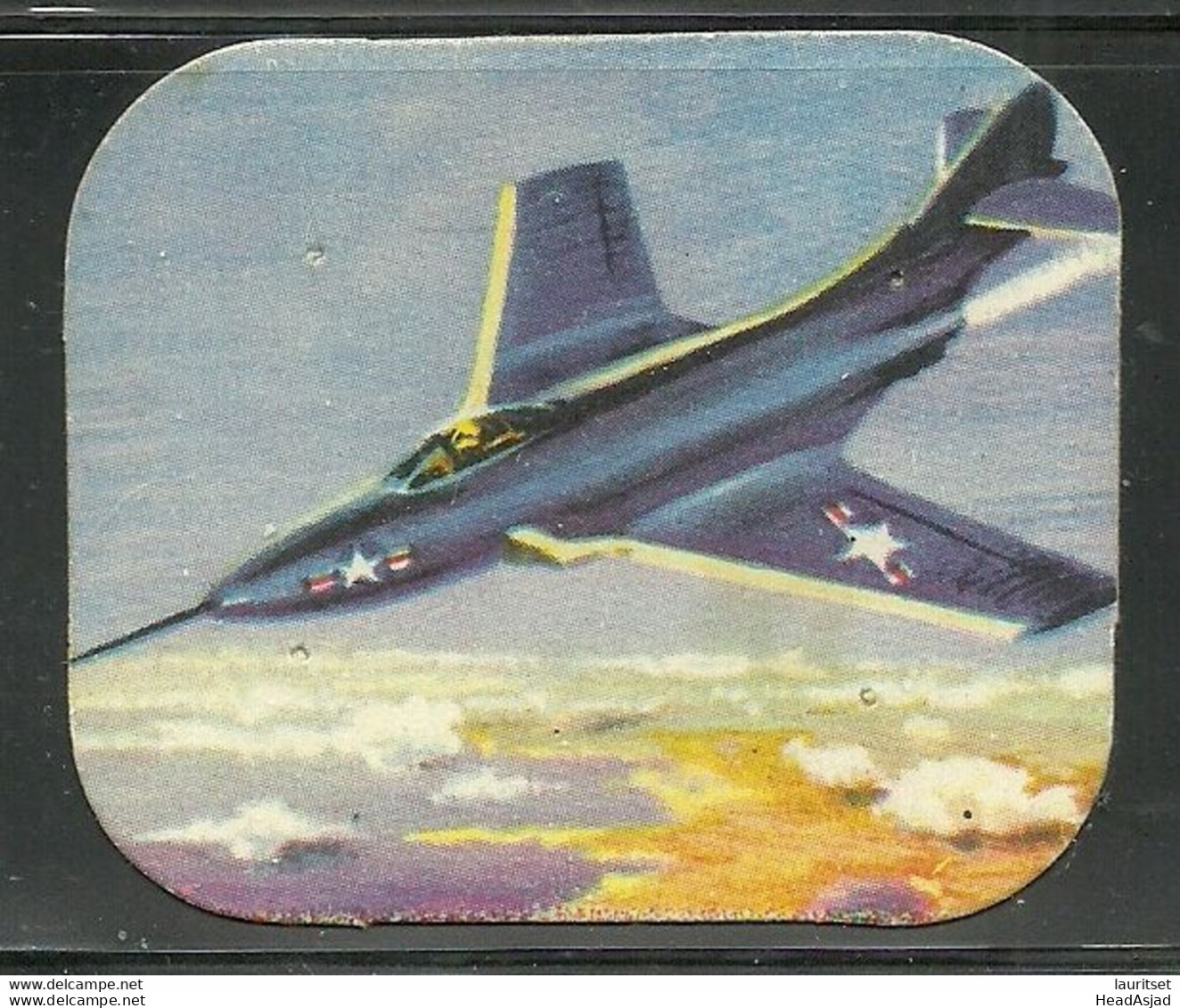 FINLAND Coffee Rengas- Kahvia Collection Card Air Plane Flugzeug F9F6 Cougar Advertising Sammelkarte - Altri & Non Classificati