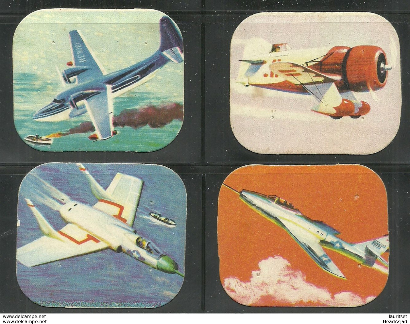 FINLAND Coffee Rengas- Kahvia Collection Cards Air Planes Flugzeuge Advertising Sammelkarten, 4 Pcs - Sonstige & Ohne Zuordnung