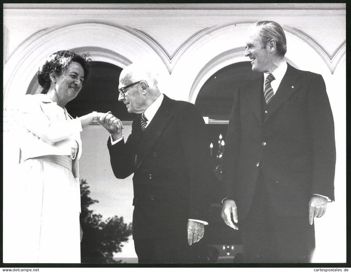 Fotografie Sven Simon, Bonn, Ansicht Bonn, Bundespräsident Carstens & Sandor Pertini Präsident Von Italien  - Célébrités