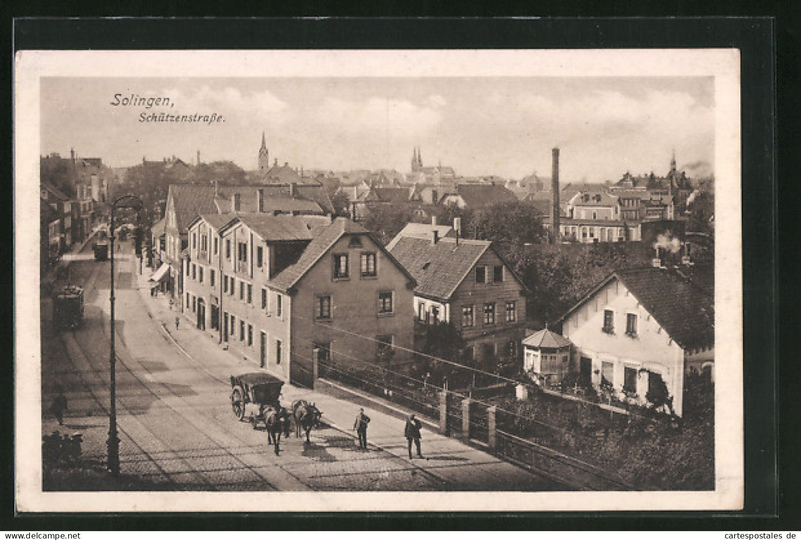 AK Solingen, Schützenstrasse Aus Der Vogelschau Mit Strassenbahnen  - Solingen