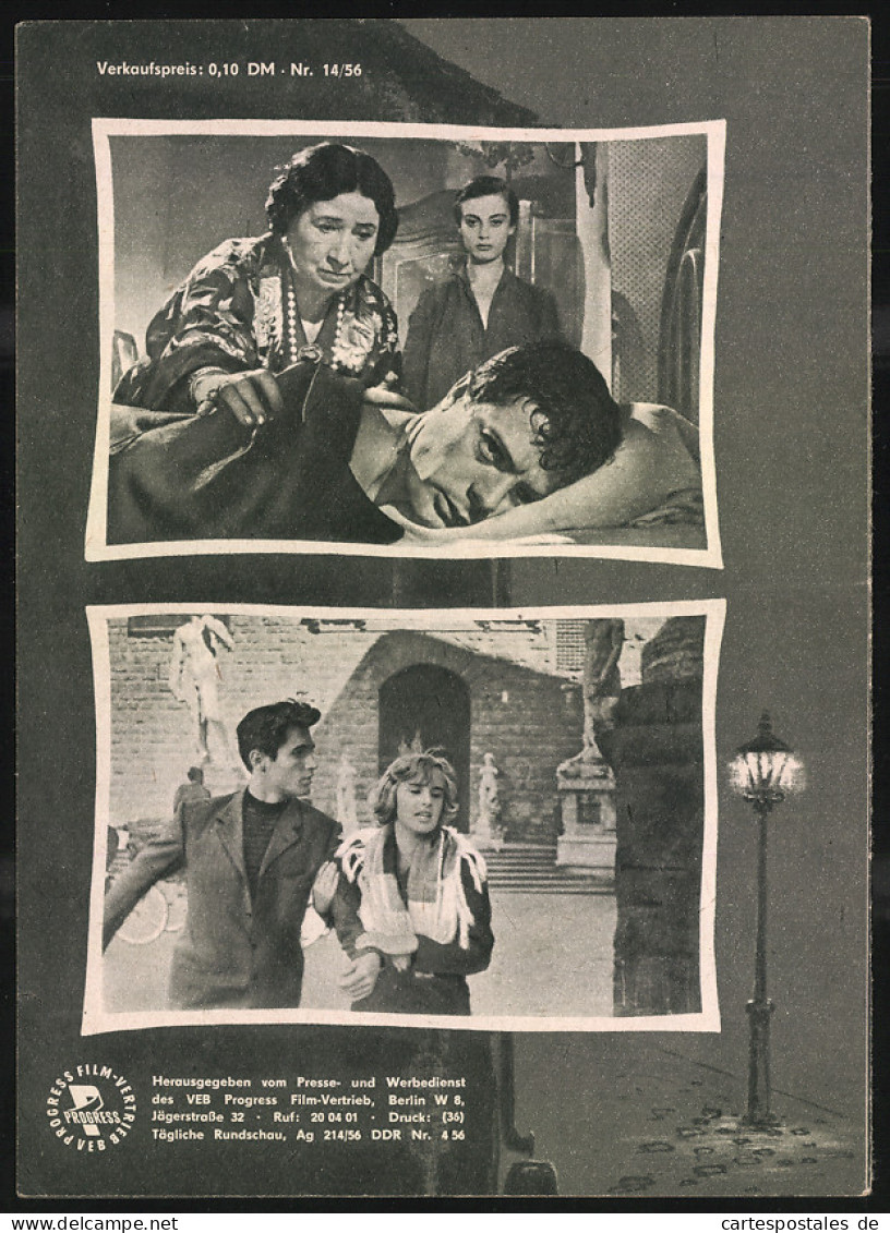 Filmprogramm PFI N R. 14 /56, Chronik Armer Liebesleute, Wanda Capodaglio, Marcello Mastroianni, Regie: Carlo Lizzani  - Magazines
