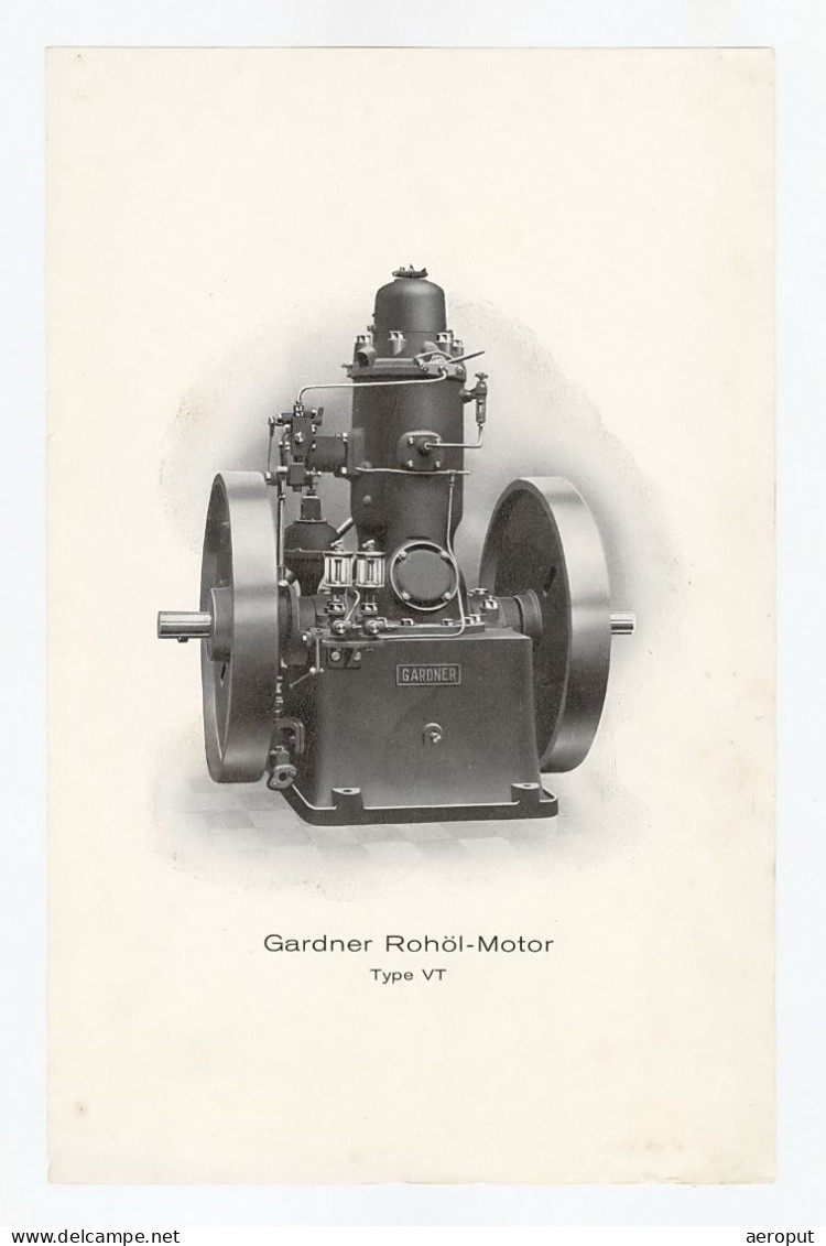 Moteur à Pétrole Brut GARDNER Type VT Diesel Lithographie Antique Livre Imprimé, Années 1910 - Lithographies