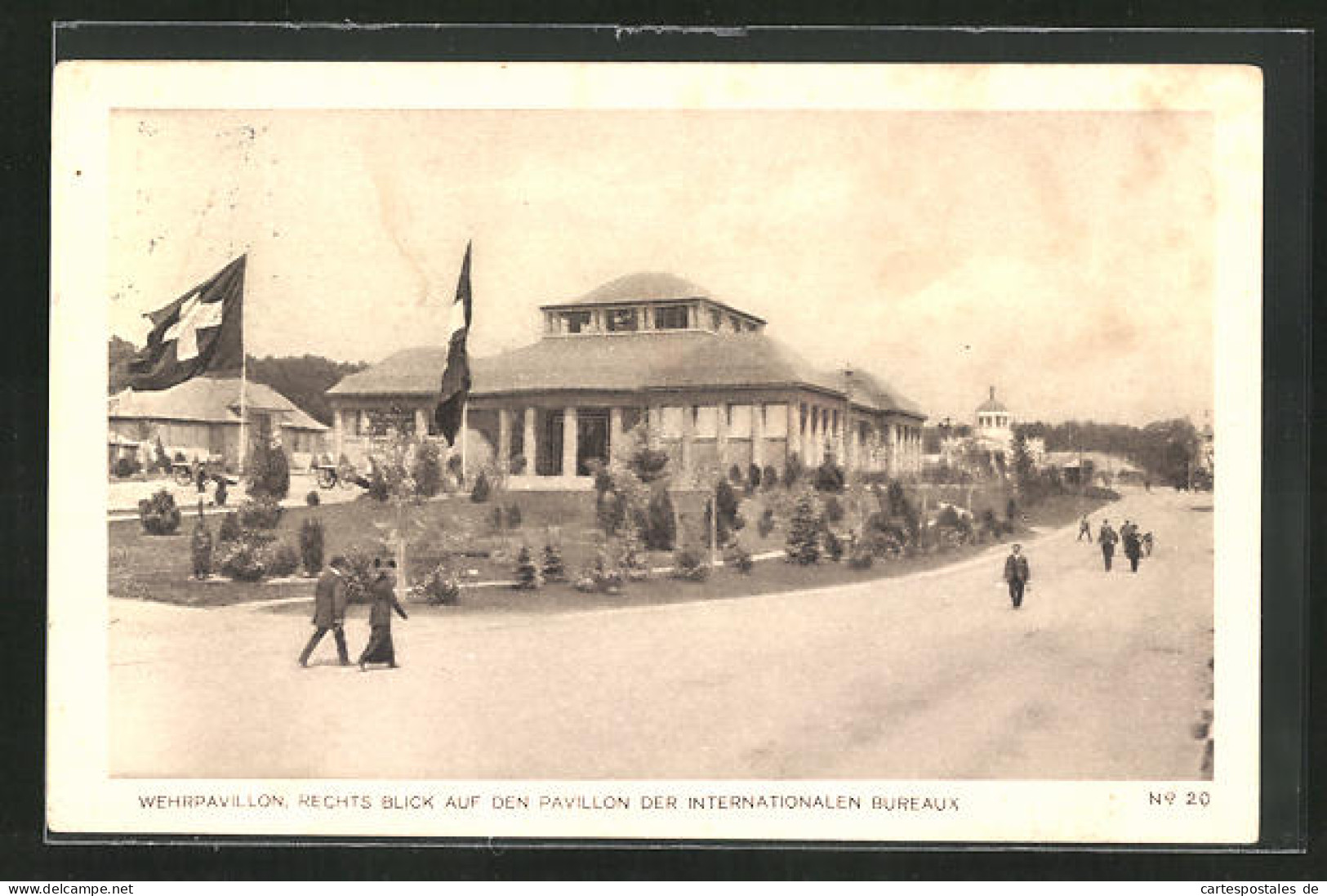 AK Bern, Schweizerische Landesausstellung 1914, Wehrpavillon Mit Blick Auf Pavillon D. Internationalen Bureaux  - Exhibitions