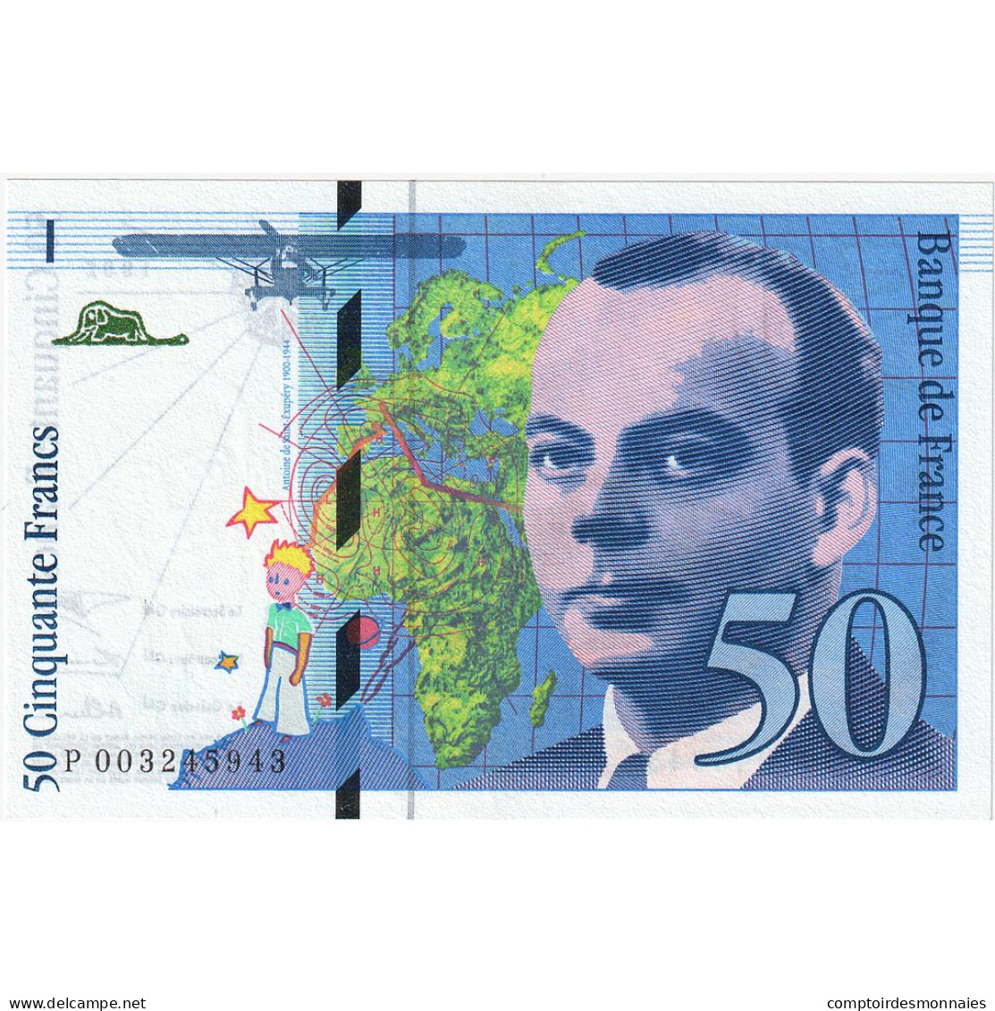 France, 50 Francs, 1992, P003245943, NEUF, Fayette:72.1b, KM:157a - 50 F 1992-1999 ''St Exupéry''