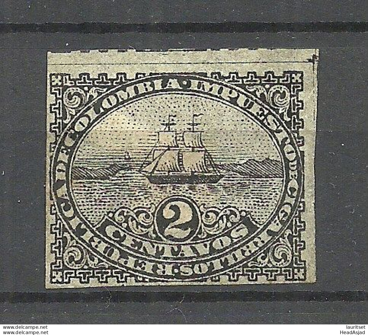 COLOMBIA Cigarillos Taxe Tobacco Tax  CIGAR CIGARRALLOS 2c STEAMSHIP Revenue Stamp (*) Ship Der Schiff - Boten