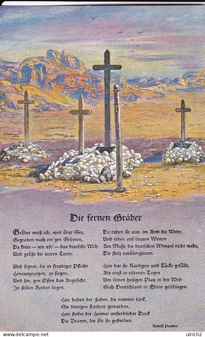 AK Die Fernen Gräber - Deutsche Soldatengräber In Südwestafrika - Kolonialkriegerdank - Ca. 1915 (69599) - Soldatenfriedhöfen