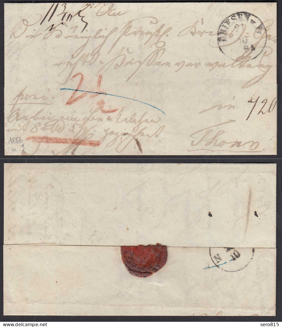BRIESEN K1 Alter Brief 1856 Mit Taxierungen  Nach THORN Mit Inhalt    (32134 - Altri & Non Classificati