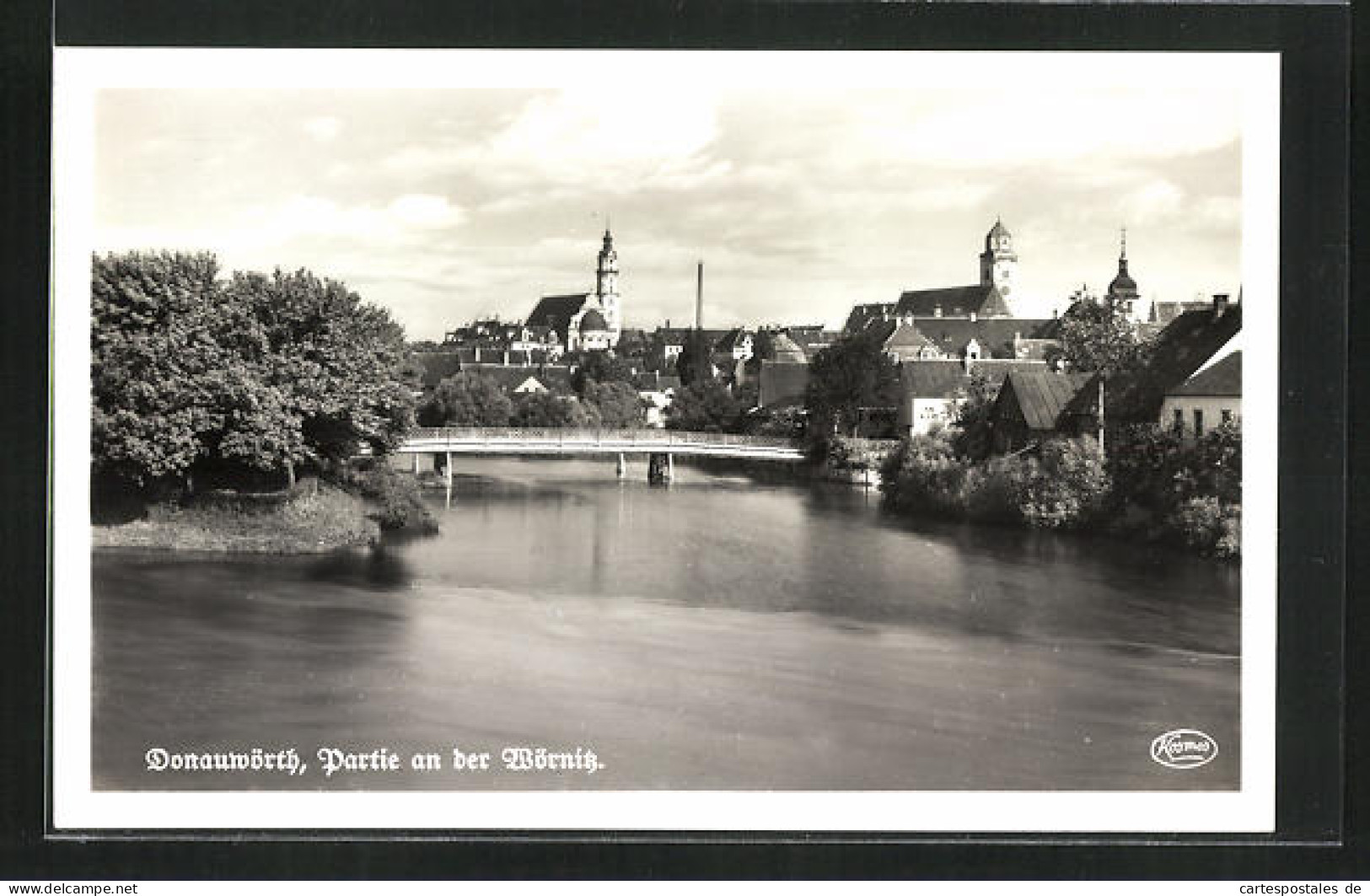 AK Donauwörth, Partie An Der Wörnitz Mit Brücke  - Donauwoerth