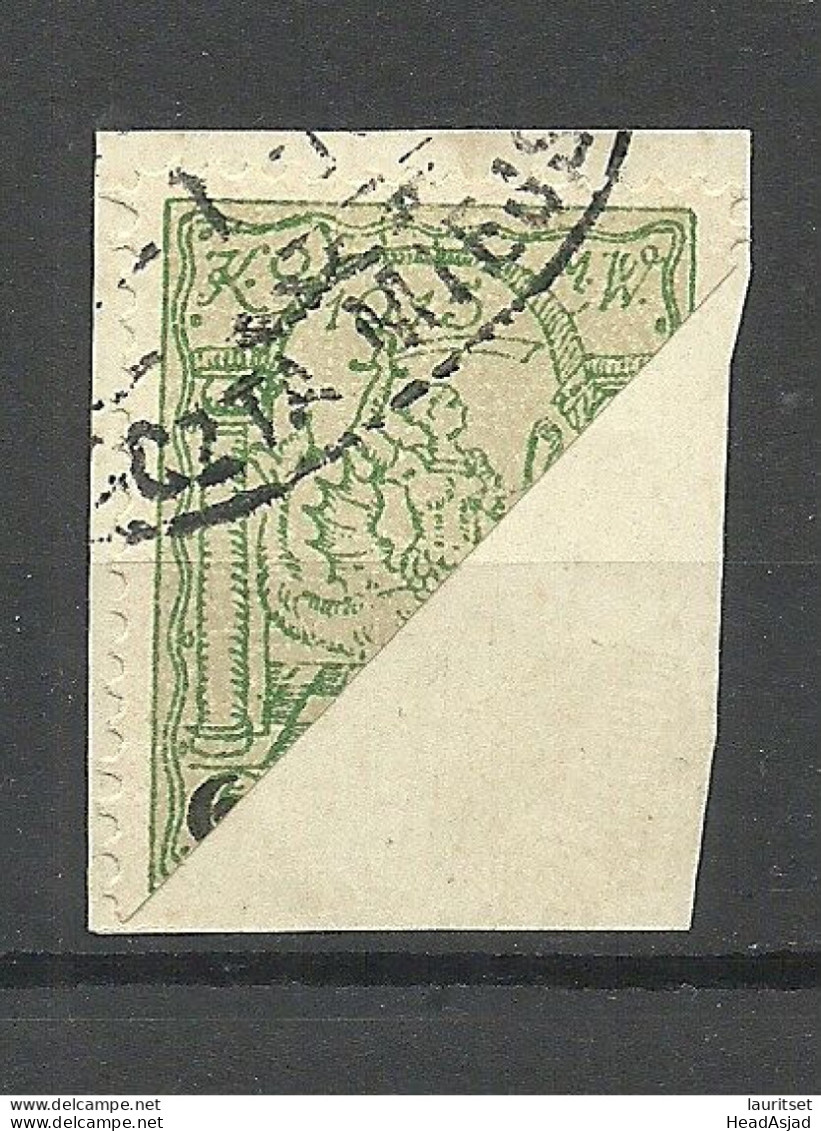 POLEN Poland 1915 Stadtpost Warschau Local Post Michel 8 O Bisect/Halbierung Auf. Briefstück - Ocupación 1914 – 18