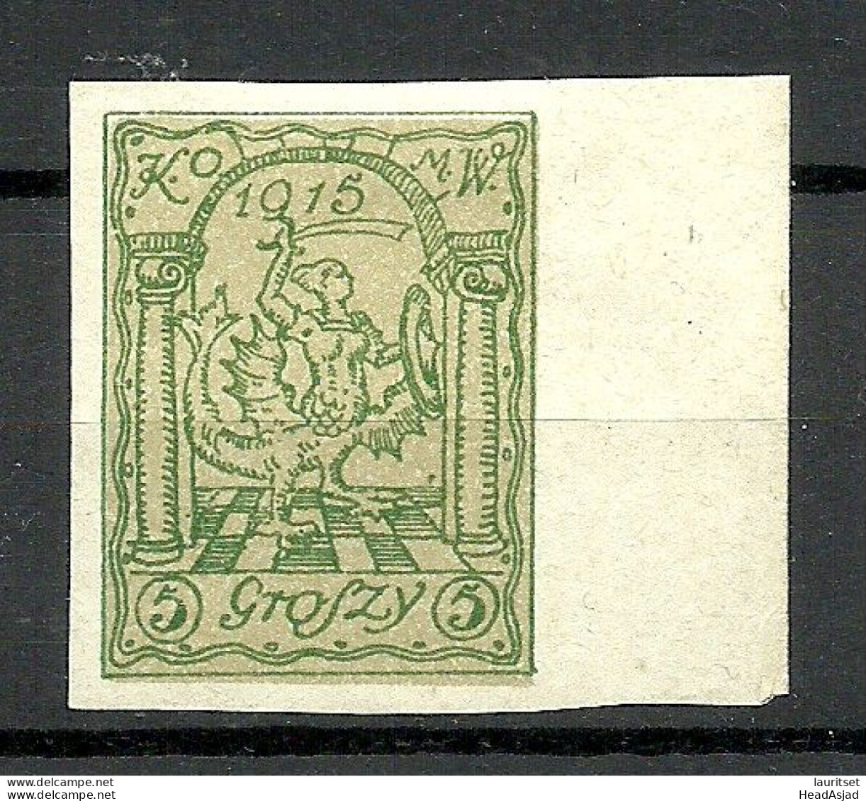 POLEN Poland 1915 Stadtpost Warschau Michel I A U - Unused Stamps