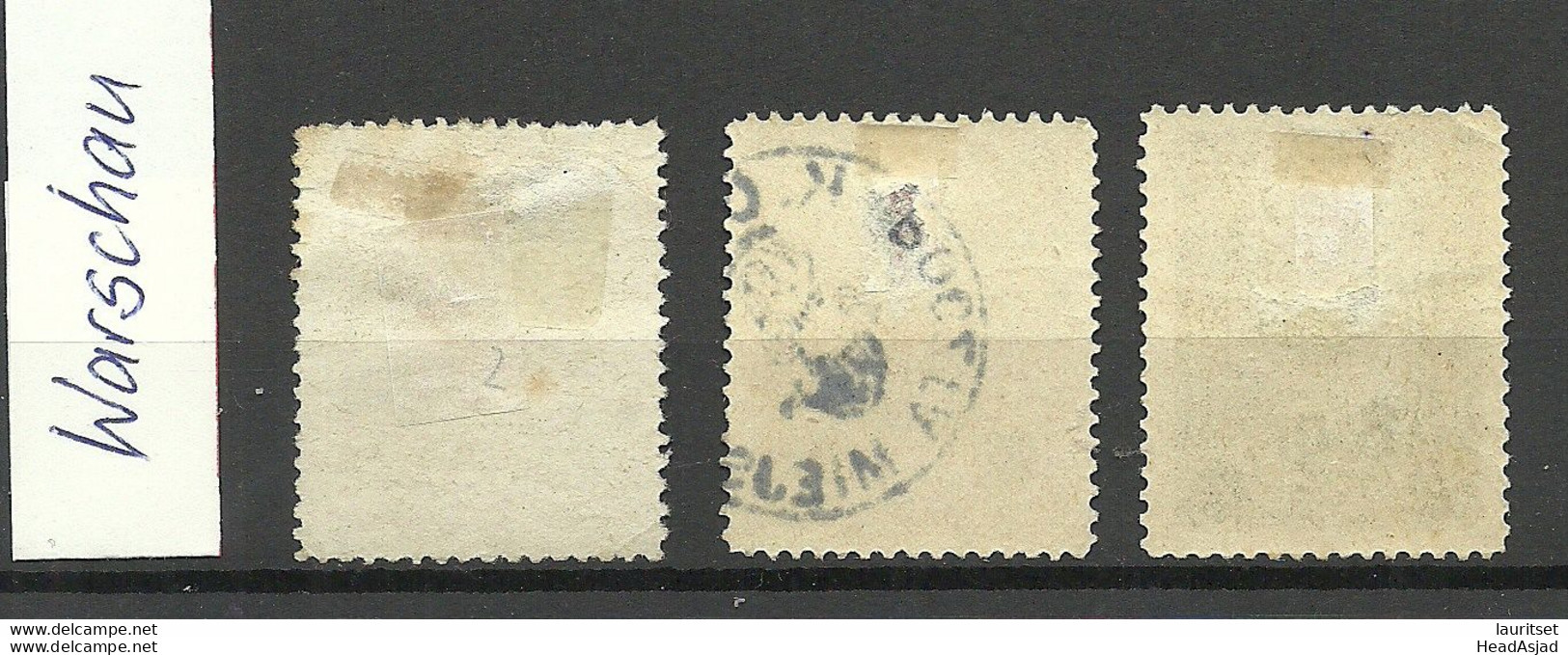 POLEN Poland 1915/1916 Stadtpost Warschau Michel 2 & 9 - 10 NB! Incl. Faults!! - Gebruikt