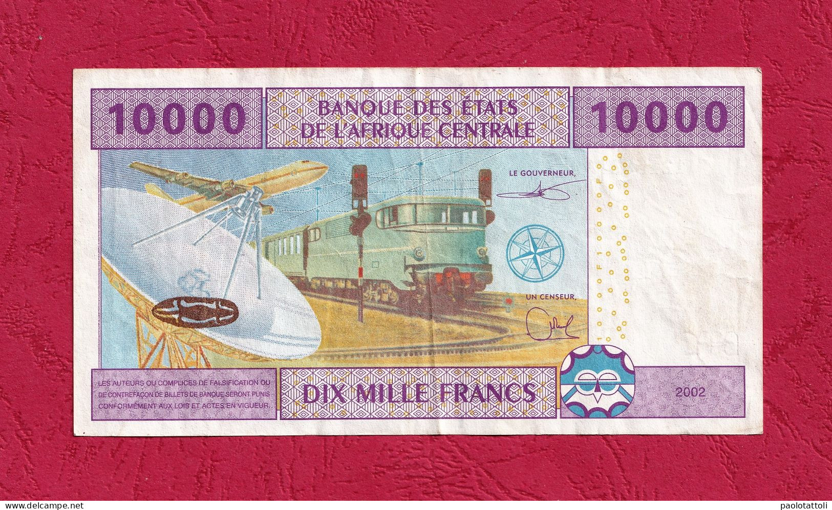 Cameroun, 2002- 10000 Francs. Obverse Portrait Of A Young Braided Woman. Reverse Transport And Communication. - Cameroun