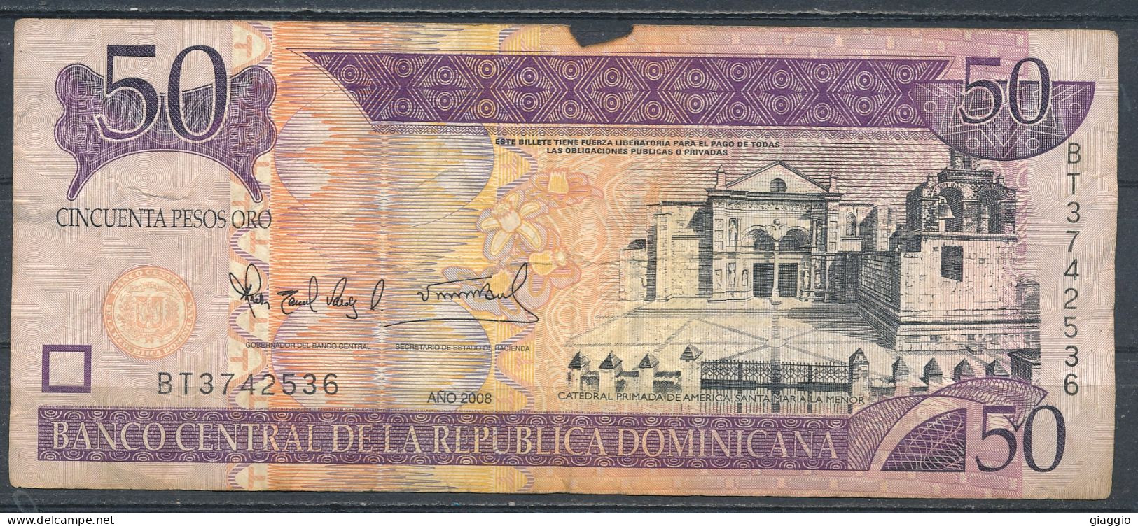 °°° REPUBBLICA DOMINICANA - 50 PESOS ORO 2008 °°° - Dominicaanse Republiek