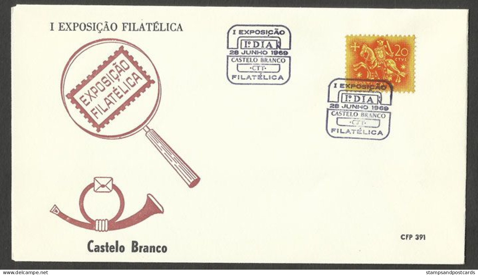 Portugal Cachet Commemoratif Expo Philatelique Castelo Branco 1969 Philatelic Expo Event Postmark - Flammes & Oblitérations