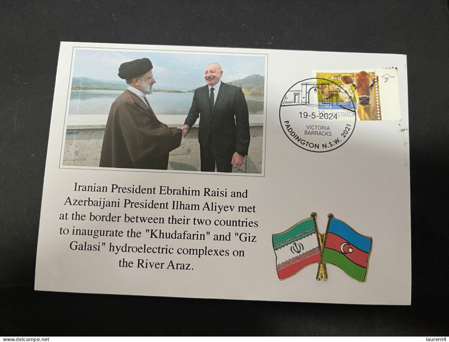 21-5-2024 (5 Z 42) Iran & Azerbaijan Presidents Meet Near River Araz - For Opening Of Dam - Iran