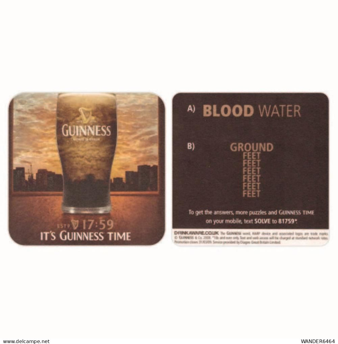 GUINNESS BREWERY  BEER  MATS - COASTERS #0028 - Sous-bocks