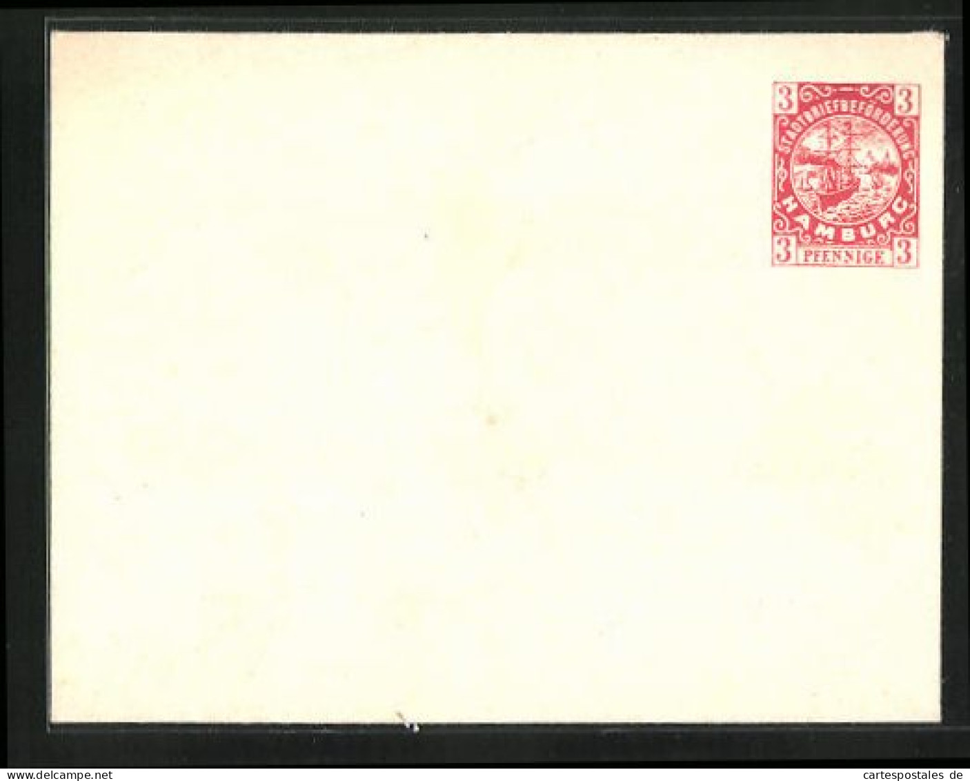 Briefumschlag Stadtbriefbeförderung Hamburg, Private Stadtpost, 3 Pfg.  - Briefmarken (Abbildungen)