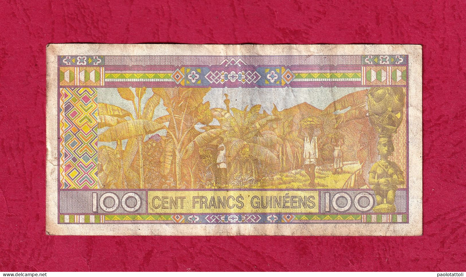 Guinèe, 2015- 100 Francs Guinèens. Prefix AA. Obverse Smiling Guinean African Woman . Reverse Banana Harvesting . - Guinee