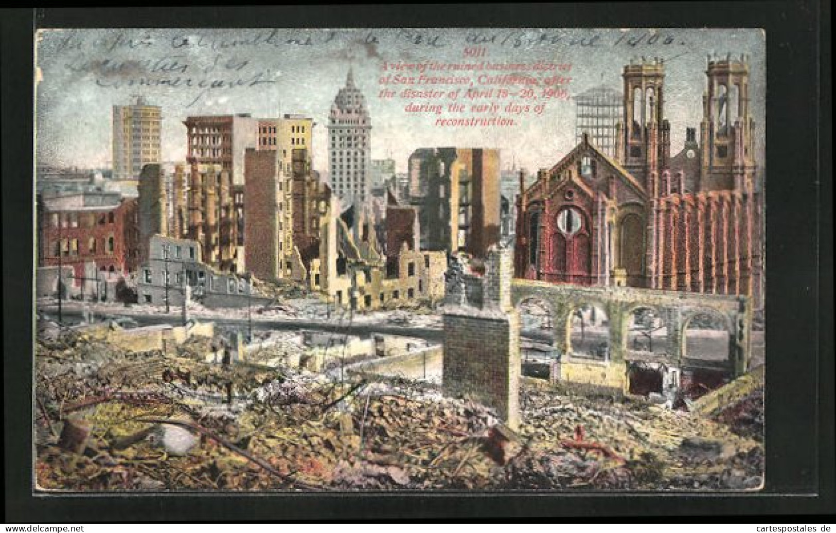 AK San Francisco, California, A View Of The Ruined Business District After The Disaster 1906, Erdbeben  - Katastrophen