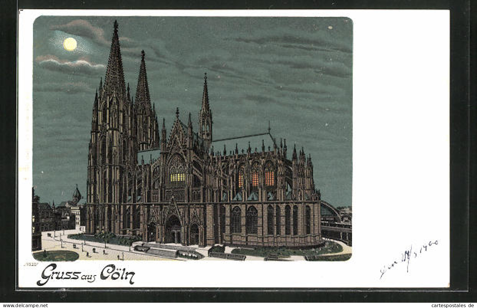 Mondschein-Lithographie Köln, Totalansicht Vom Dom  - Other & Unclassified