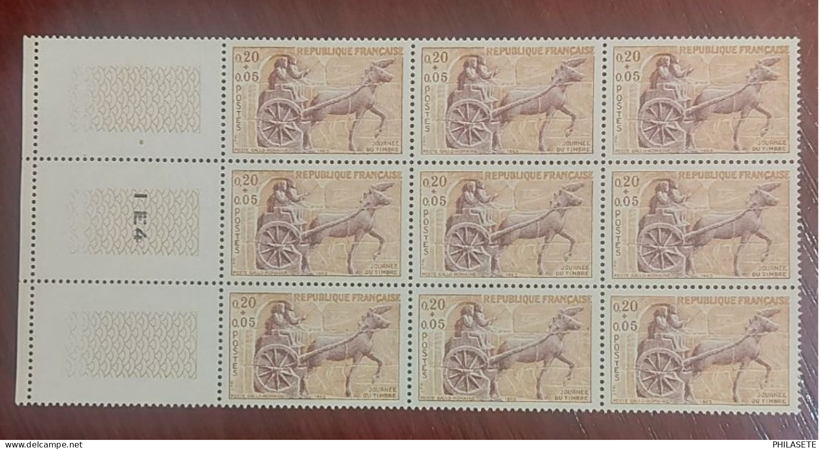 France  Neufs N** Bloc De 9 Timbres YT N° 1378 Char Gallo Romain - Mint/Hinged