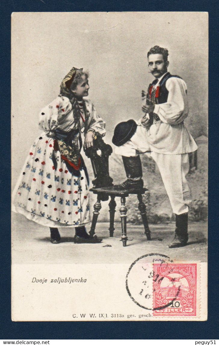 Hongrie. Lipik ( Croatie).  Couple D'amoureux En Costumes Traditionnels. 1910 - Ungheria