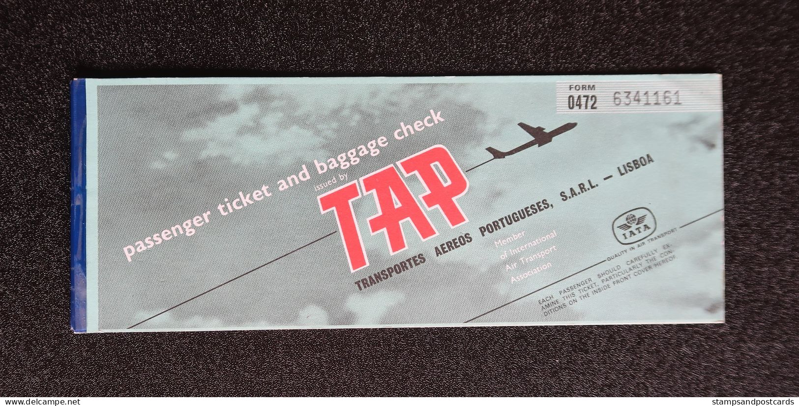 Billet D' Avion 1969 TAP Air Portugal Publicité Sacor Essence Pétrol Plane Ticket Pub Fuel Gasoline Petroleum - Europa