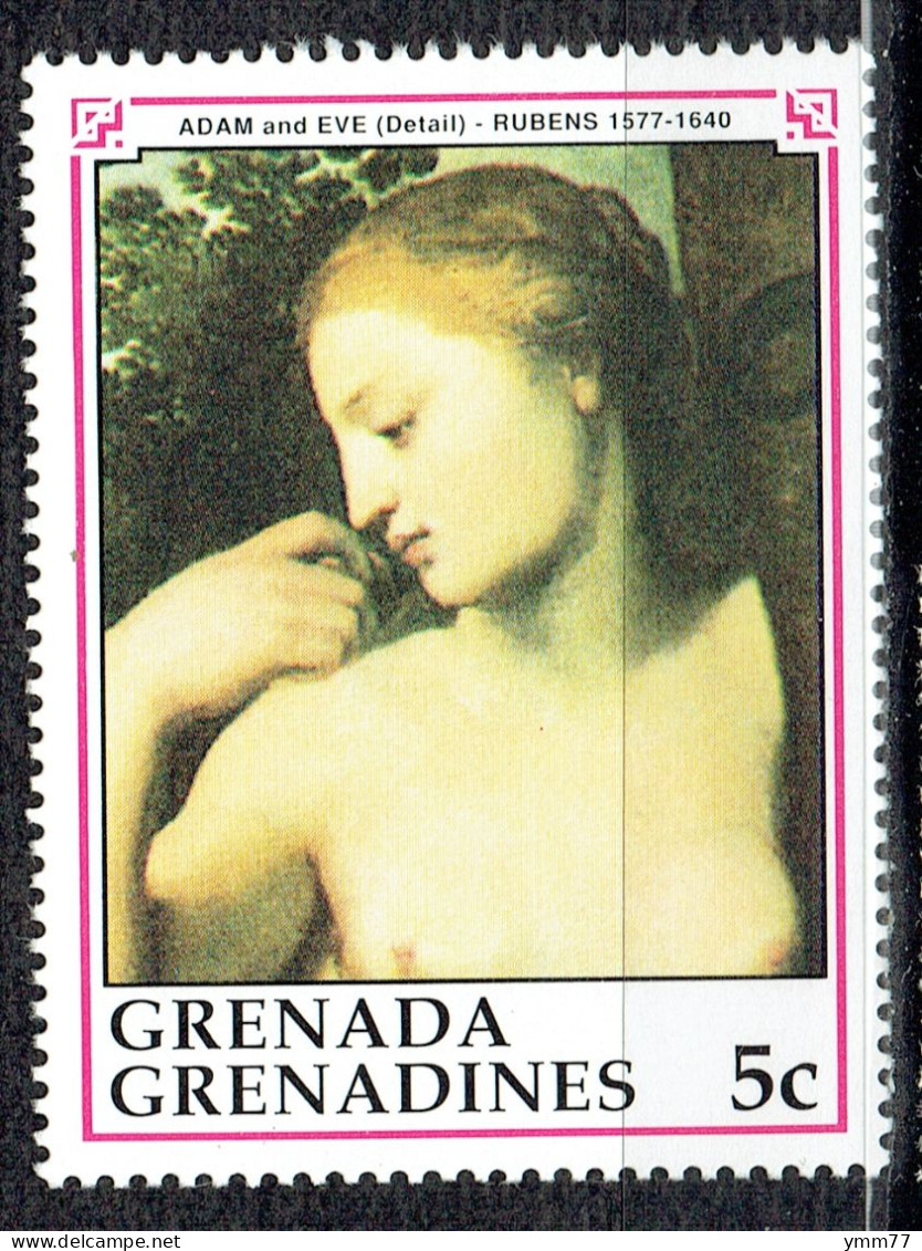 350ème Anniversaire De La Mort De Rubens : "Adam Et Eve" - Grenada (1974-...)
