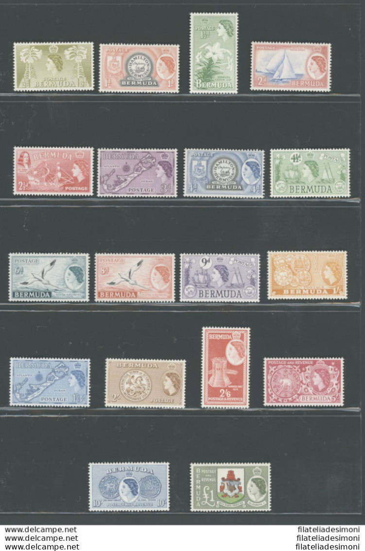 1953-62 BERMUDA - 18 Valori - Coronation - Stanley Gibbons N. 135-150 - MNH** - Andere & Zonder Classificatie
