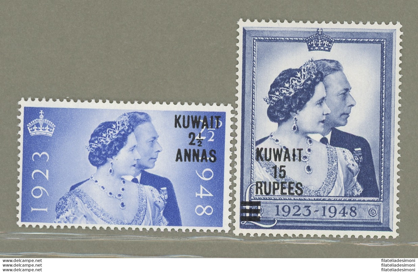 1948 Kuwait - Stanley Gibbons - Royal Silver Wedding N. 74 + 75 - MNH** - Autres & Non Classés