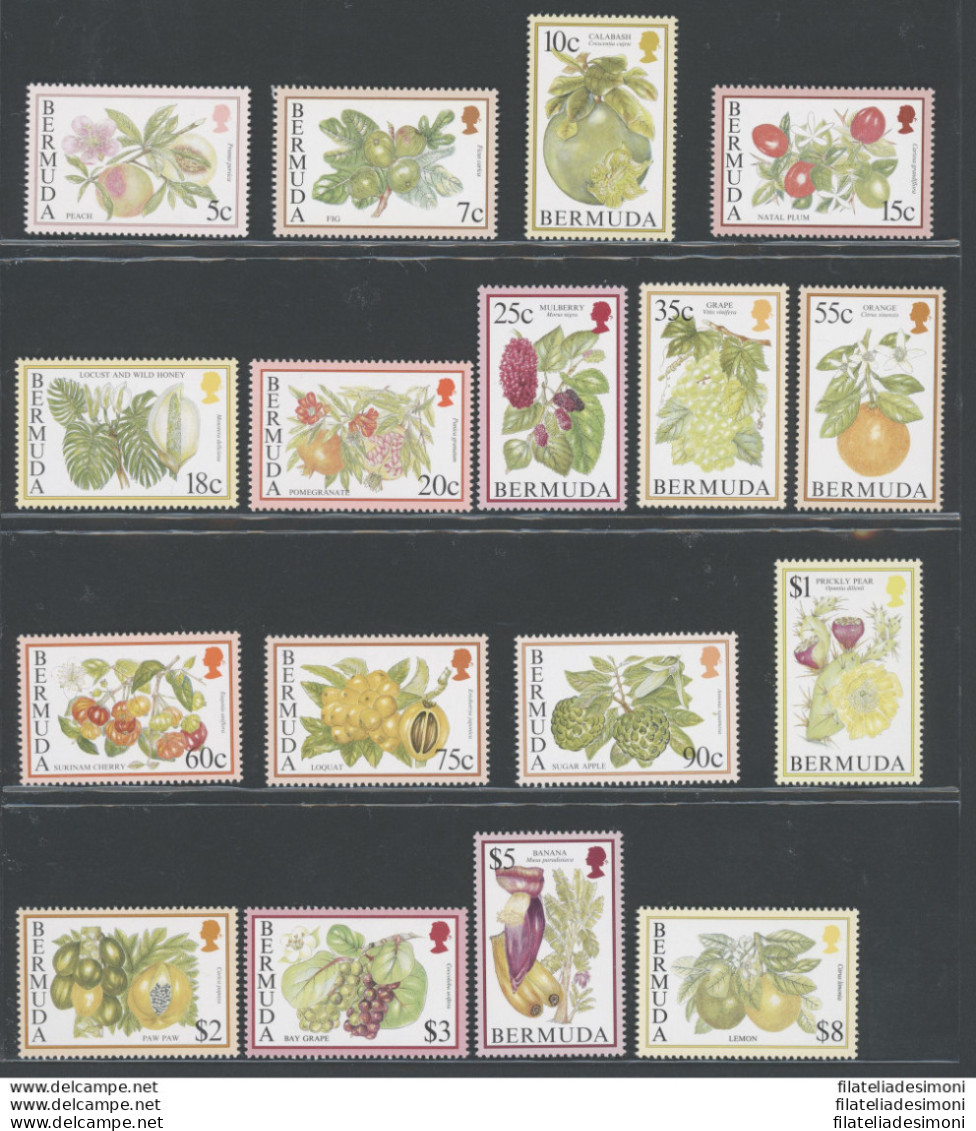 1994-95 BERMUDA - 17 Valori-Frutti Catalogo Michel N. 650-54+659-64+673-78 - MNH** - Sonstige & Ohne Zuordnung