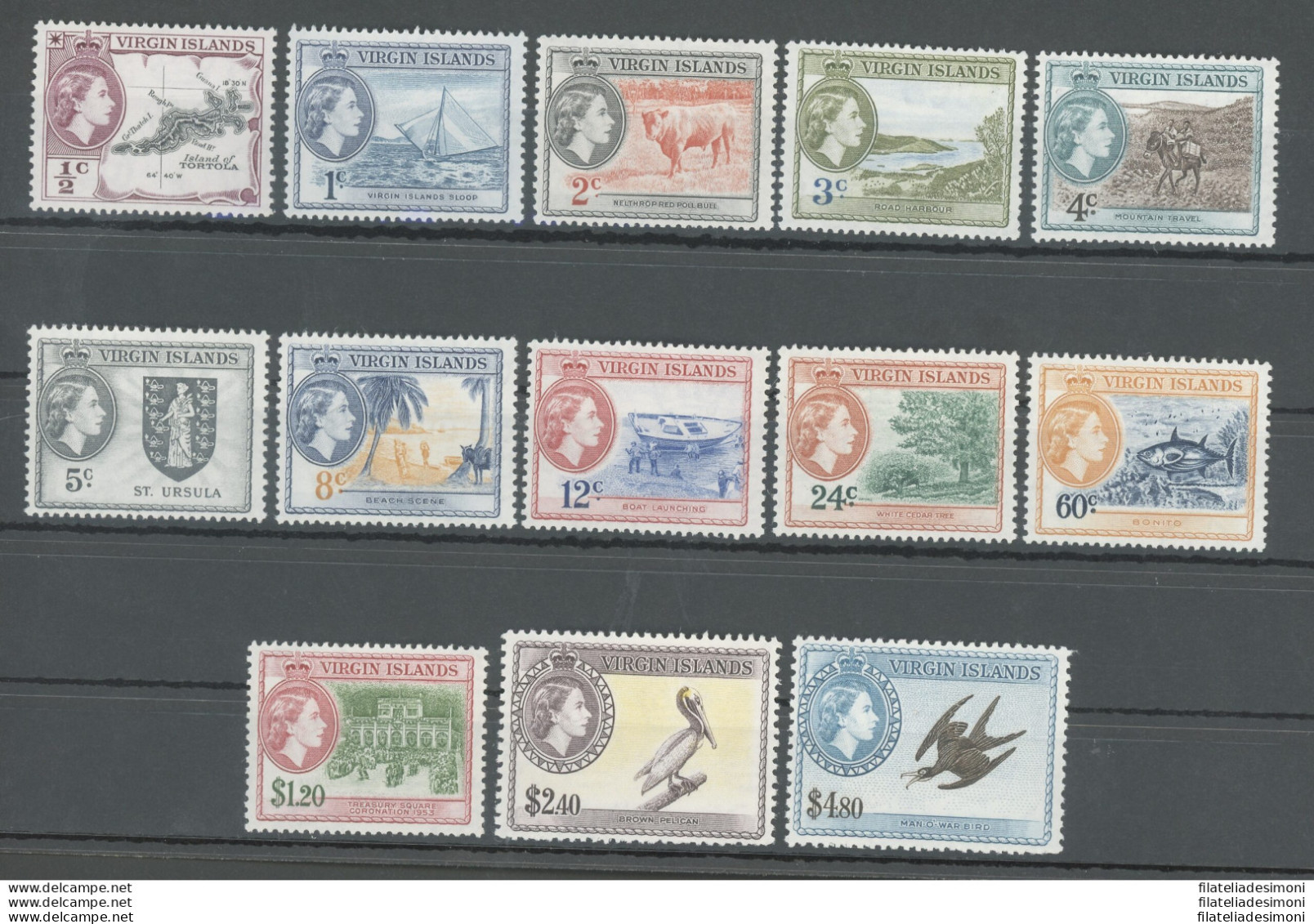 1956-62 BRITISH VIRGIN ISLANDS - SG N. 149/161 - 13 Valori - MNH** - Sonstige & Ohne Zuordnung