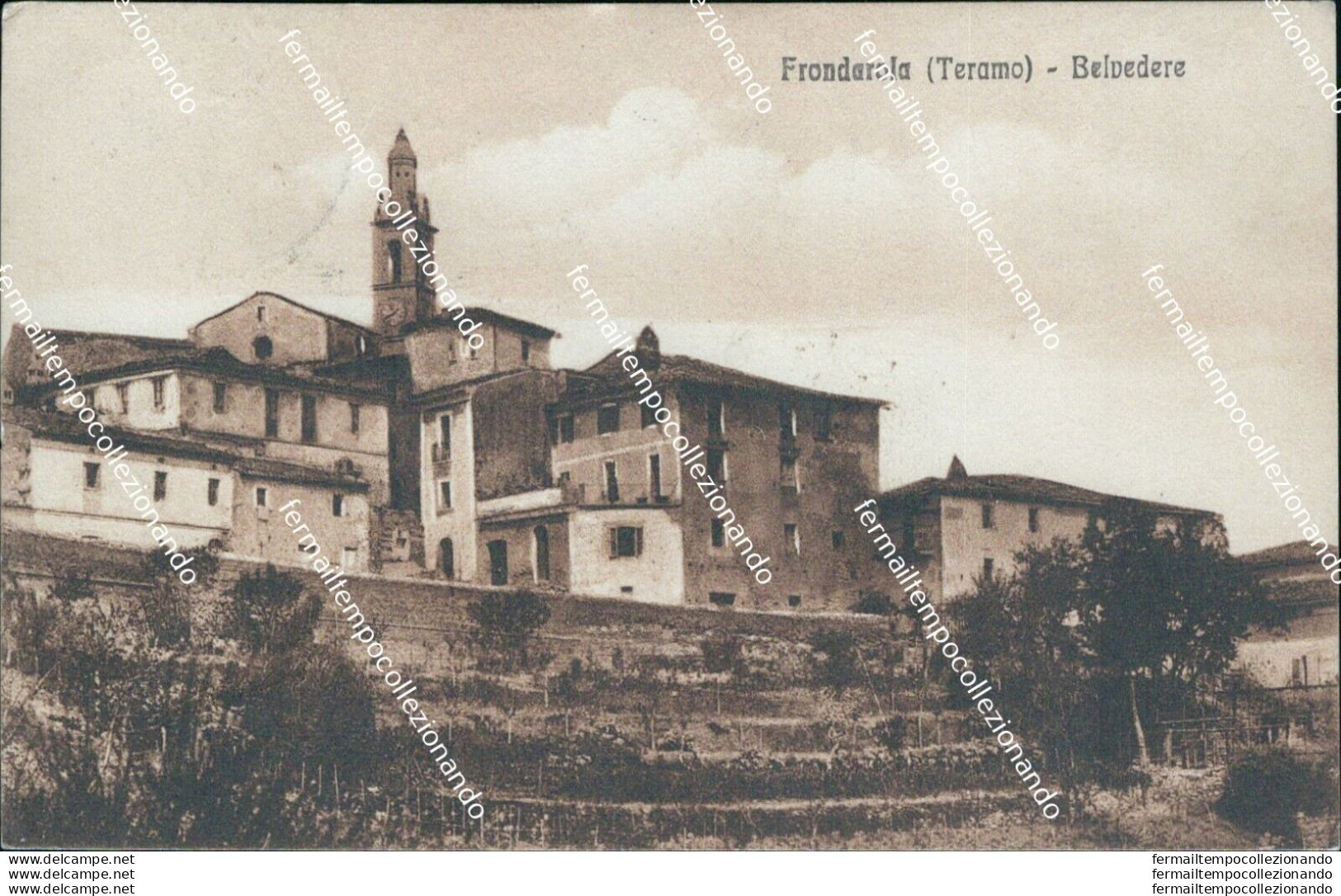 Ba332 Cartolina Fronderola Belvedere  Teramo Abruzzo 1923 - Teramo