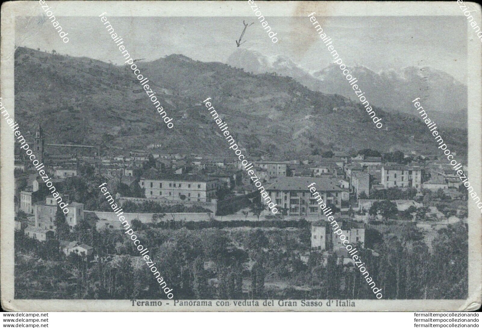 Bn399  Cartolina Teramo Citta' Panorama Con Veduta Del Gran Sasso - Teramo