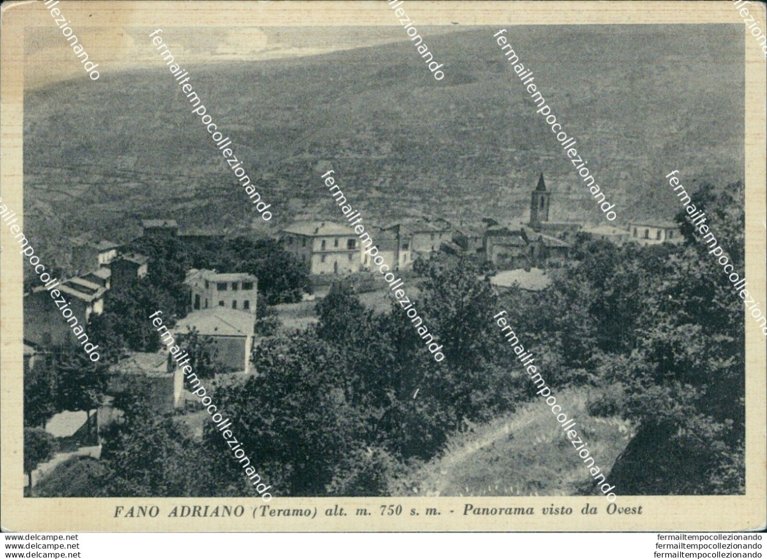 Bn473 Cartolina Fano Adriano Panorama Visto Da Ovest Provincia Di Teramo - Teramo