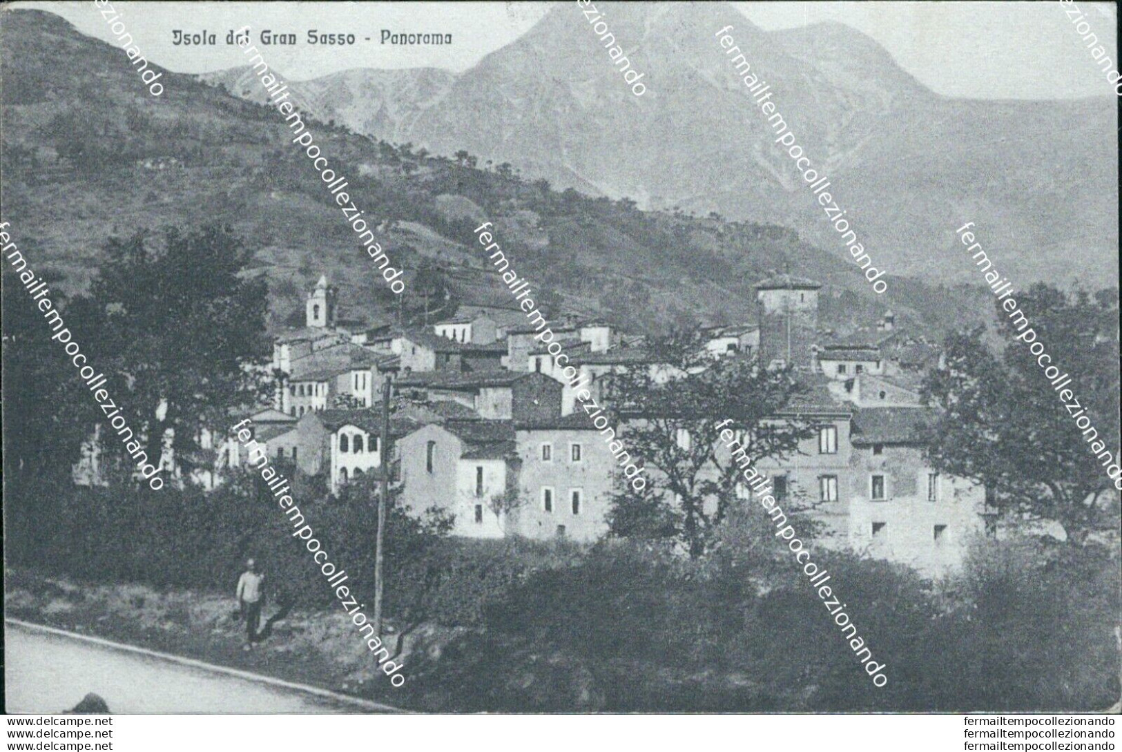 Ba333 Cartolina Isola Gran Sasso Panorama Teramo Abruzzo 1923 - Teramo