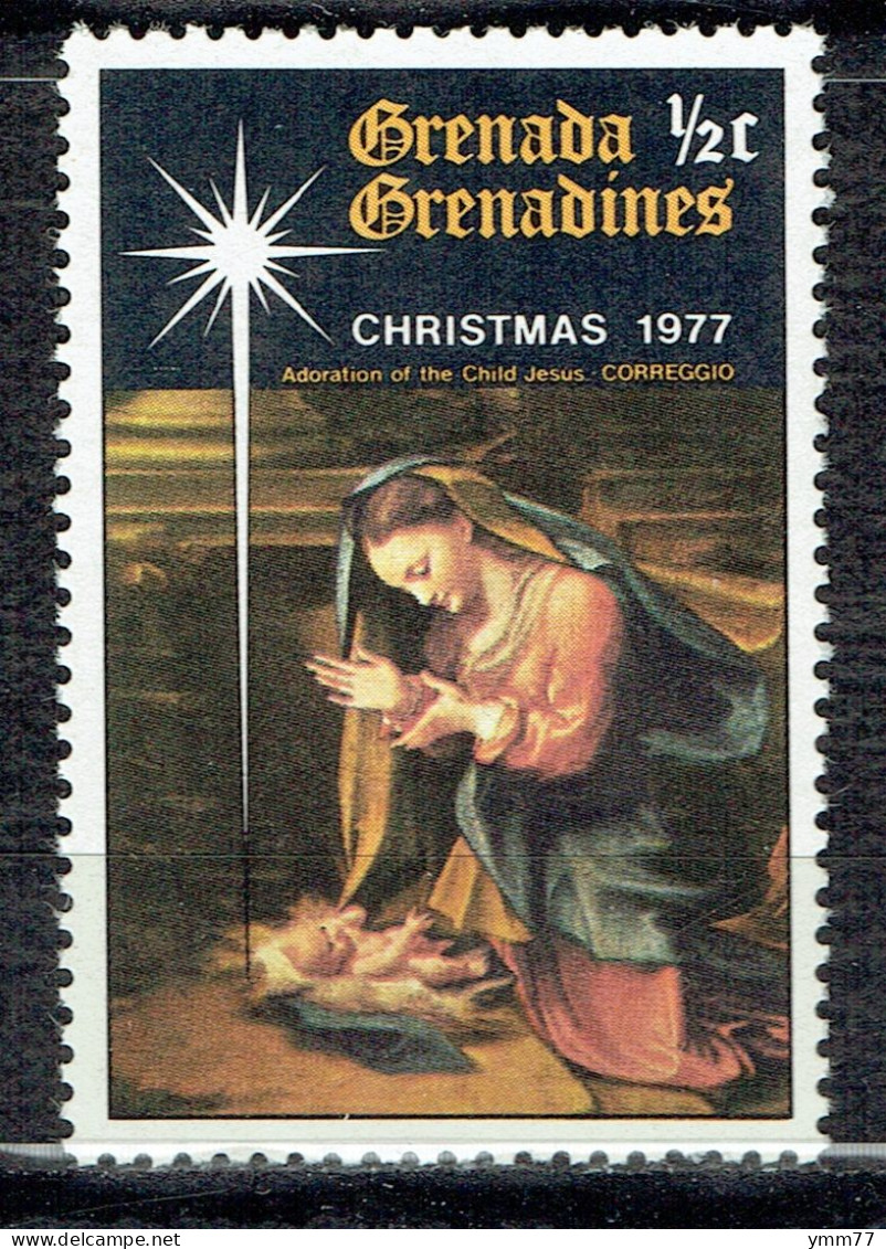 Noël : "L'Adoration De L'Enfant Jésus" Par Le Corrège - Grenada (1974-...)