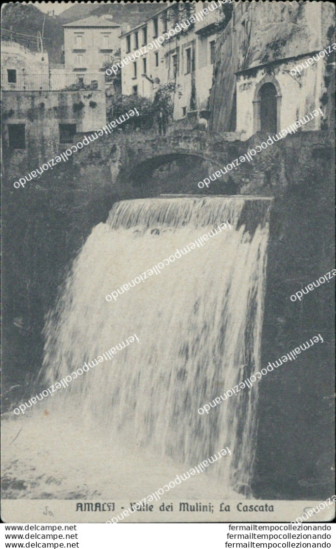 Bf355 Cartolina Amalfi Valle Dei Mulini La Cascata Provincia Di Salerno - Salerno