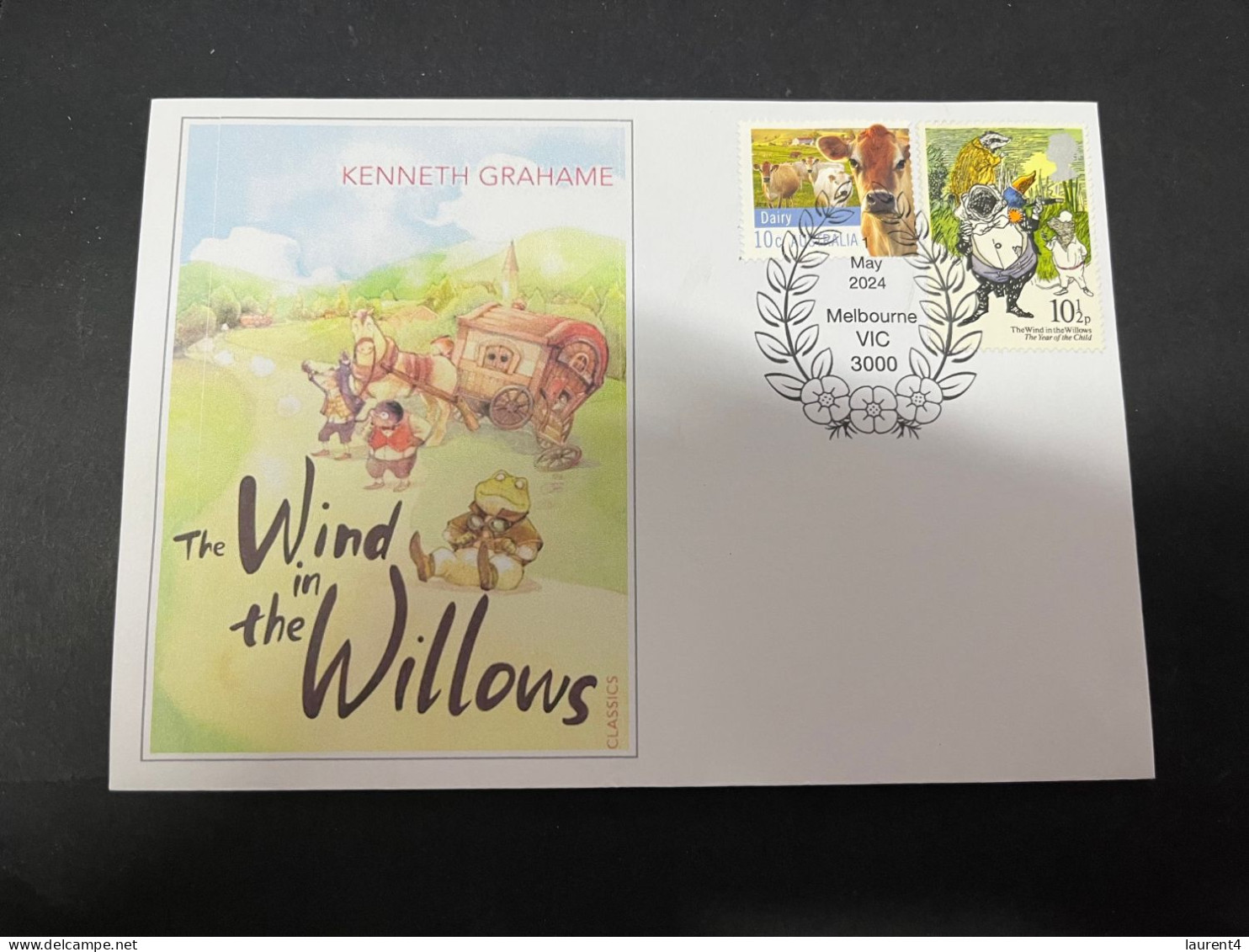 21-5-2024 (5 Z 42)The Wind In The Willows (UK + OZ Stamps) UK Year Of Child Stamp - Contes, Fables & Légendes