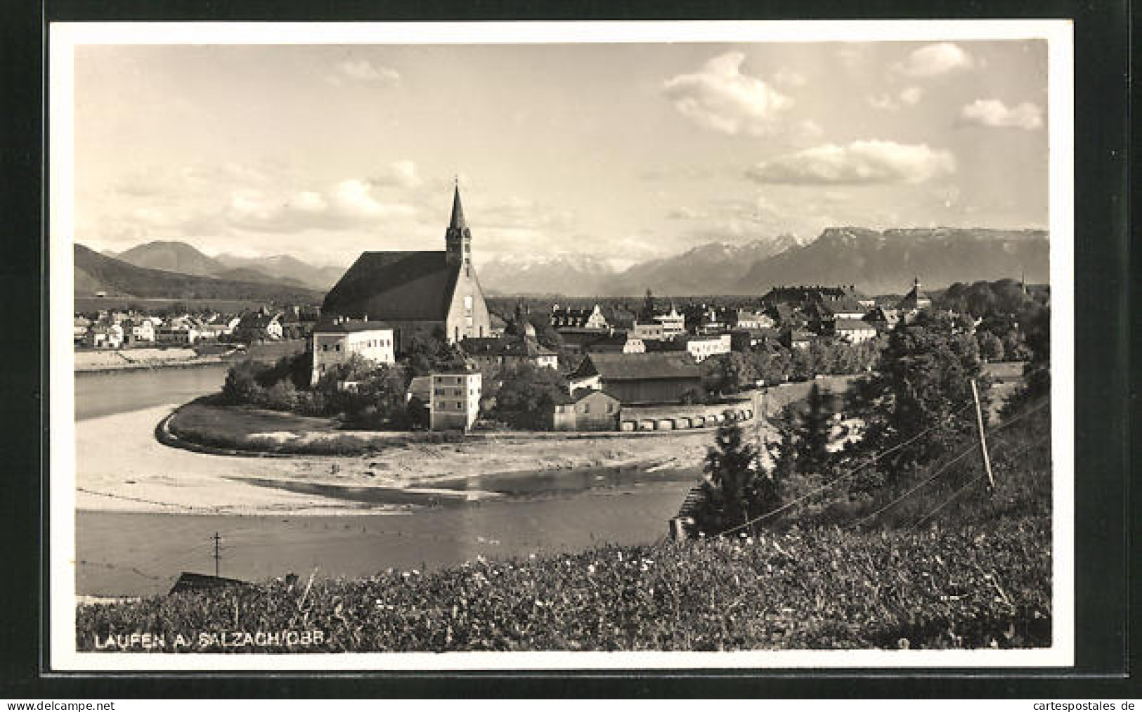 AK Laufen A. Salzach /Obb., Teilansicht Mit Kirche  - Lauf