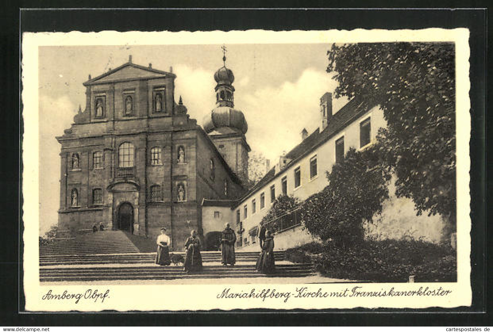 AK Amberg /Obpf., Mariahilfberg-Kirche Mit Franziskanerkloster  - Amberg