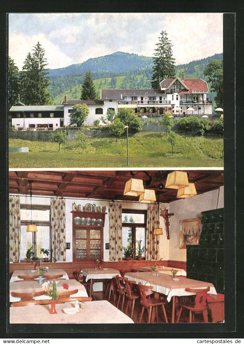 AK Oberammergau, Hotel Friedenshöhe, Aussen- Und Innenansicht  - Oberammergau